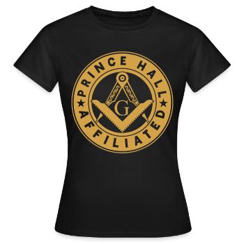 Freimaurer Winkel & Zirkel FREEMASON Prince Hall - Frauen T-Shirt - Schwarz - Vorne - AI Model Female 172 dark (172cm)