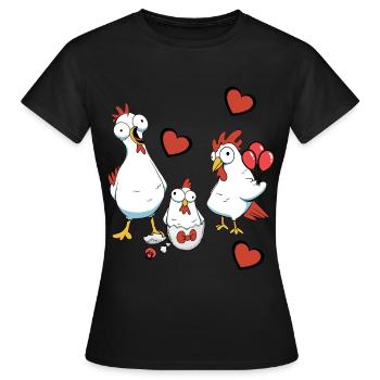Grossesse, Naissance, Famille, Poulet, Coquille D’oeuf, Oeuf - T-shirt Femme - noir - Devant - AI Model Female 172 dark (172cm)