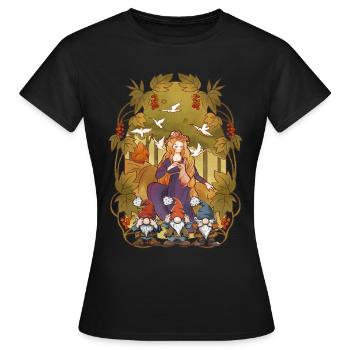 Habitants de la forêt Personnage de conte de fées Enfants Contes de fées Nains - T-shirt Femme - noir - Devant - AI Model Female 172 dark (172cm)