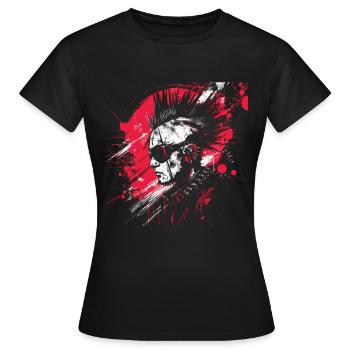 Punk Profil mit Sonnenbrille Kunst Irokesen - Frauen T-Shirt - Schwarz - Vorne - AI Model Female 172 dark (172cm)