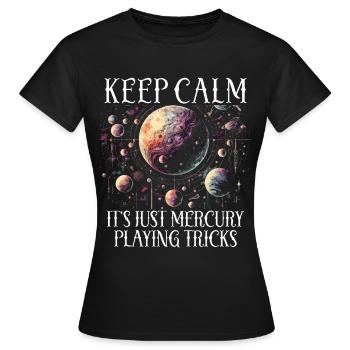 Mercure rétrograde - T-shirt Femme - noir - Devant - AI Model Female 172 dark (172cm)
