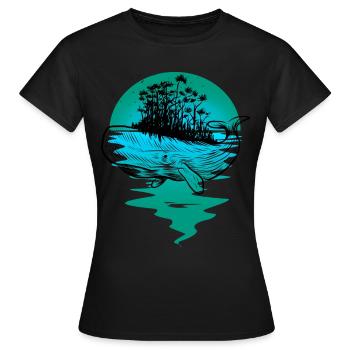 baleine, poisson, océan, mammifères marins - T-shirt Femme - noir - Devant - AI Model Female 172 dark (172cm)