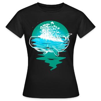 baleine, océan, poisson, poisson, mammifères marins - T-shirt Femme - noir - Devant - AI Model Female 172 dark (172cm)