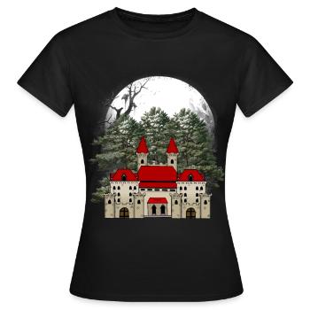 Burg Märchen Schloss Festung Mittelalter König - Frauen T-Shirt - Schwarz - Vorne - AI Model Female 172 dark (172cm)