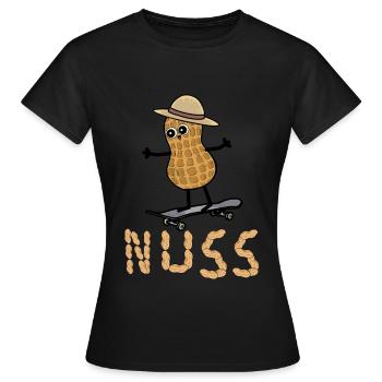 Cacahuète Patineuse Patinage Adolescents Enfants Enfant - T-shirt Femme - noir - Devant - AI Model Female 172 dark (172cm)