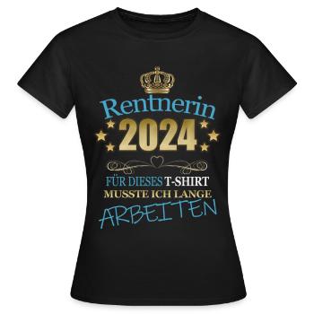 Endlich Rentnerin 2024 lustige Geschenkideen - Frauen T-Shirt - Schwarz - Vorne - AI Model Female 172 dark (172cm)