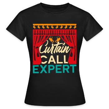 Professeur d’art dramatique Expert en appel de rideau - T-shirt Femme - noir - Devant - AI Model Female 172 dark (172cm)