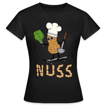 Cacahuète Cuire Légume Cuisson Rapide Cuisson Patin - T-shirt Femme - noir - Devant - AI Model Female 172 dark (172cm)