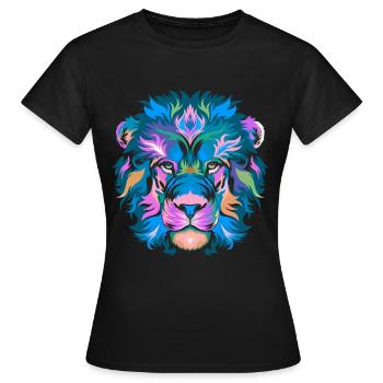 Lion Lion Lion Head - Women's T-Shirt - black - Front - AI Model Female 172 dark (172cm)