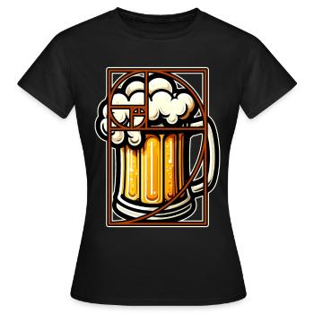Bier Perfektion Goldener Schnitt Fibonacci Lustig - Frauen T-Shirt - Schwarz - Vorne - AI Model Female 172 dark (172cm)