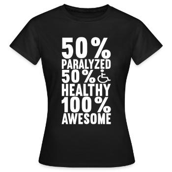 Personnes en fauteuil roulant Fauteuil roulant - T-shirt Femme - noir - Devant - AI Model Female 172 dark (172cm)