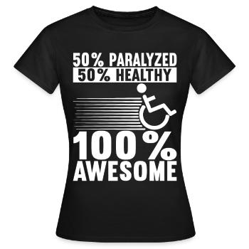 Personnes en fauteuil roulant Fauteuil roulant - T-shirt Femme - noir - Devant - AI Model Female 172 dark (172cm)