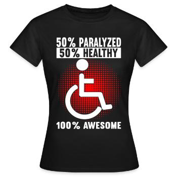 Personnes en fauteuil roulant Fauteuil roulant - T-shirt Femme - noir - Devant - AI Model Female 172 dark (172cm)
