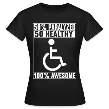 Personnes en fauteuil roulant Fauteuil roulant - T-shirt Femme - noir - Devant - AI Model Female 172 dark (172cm)