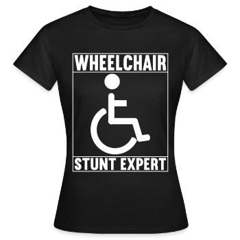 Personnes en fauteuil roulant Fauteuil roulant - T-shirt Femme - noir - Devant - AI Model Female 172 dark (172cm)