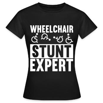 Personnes en fauteuil roulant Fauteuil roulant - T-shirt Femme - noir - Devant - AI Model Female 172 dark (172cm)