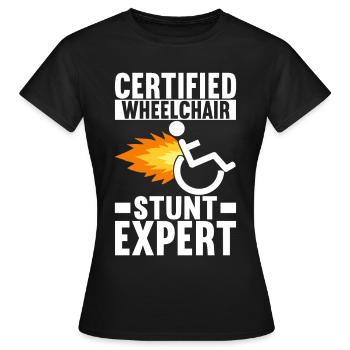 Personnes en fauteuil roulant Fauteuil roulant - T-shirt Femme - noir - Devant - AI Model Female 172 dark (172cm)