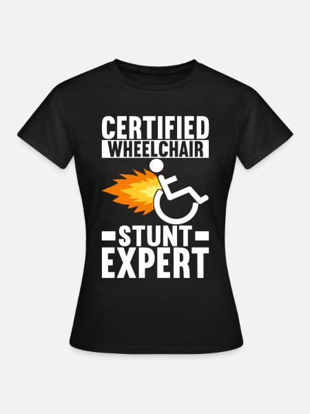 Rollstuhlfahrer Rollstuhl - Frauen T-Shirt - Schwarz