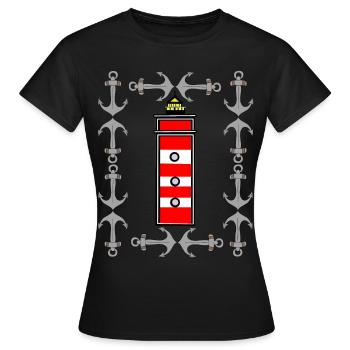 phare maritime Ahoi signal nautique - T-shirt Femme - noir - Devant - AI Model Female 172 dark (172cm)