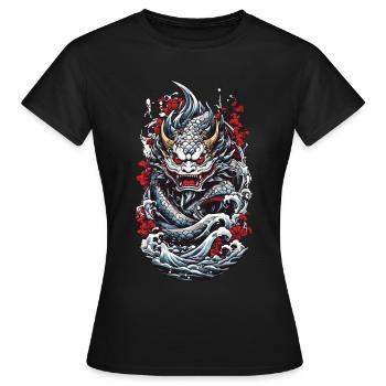 Monstre marin Démon japonais Yokai Streetwear - T-shirt Femme - noir - Devant - AI Model Female 172 dark (172cm)