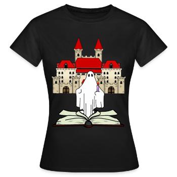 Mitternacht Geisterstunde Märchen Spuk Geschichte - Frauen T-Shirt - Schwarz - Vorne - AI Model Female 172 dark (172cm)