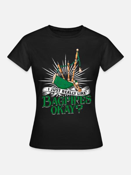 Dudelsack Sackpfeife - Frauen T-Shirt - Schwarz