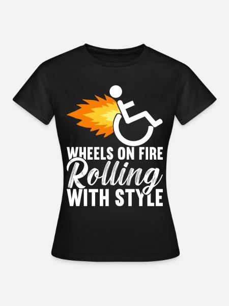 Rollstuhlfahrer Rollstuhl - Frauen T-Shirt - Schwarz