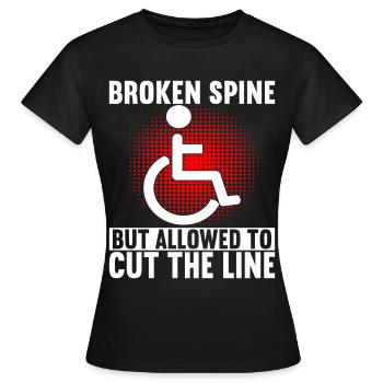 Personnes en fauteuil roulant Fauteuil roulant - T-shirt Femme - noir - Devant - AI Model Female 172 dark (172cm)