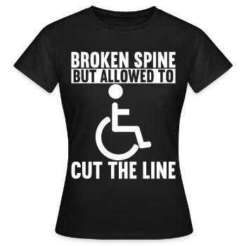 Personnes en fauteuil roulant Fauteuil roulant - T-shirt Femme - noir - Devant - AI Model Female 172 dark (172cm)