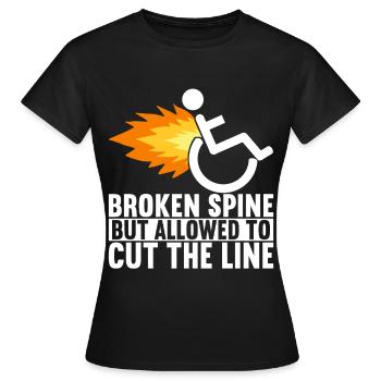 Personnes en fauteuil roulant Fauteuil roulant - T-shirt Femme - noir - Devant - AI Model Female 172 dark (172cm)
