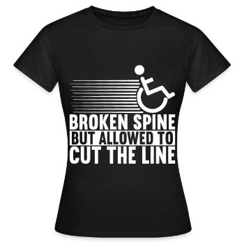 Personnes en fauteuil roulant Fauteuil roulant - T-shirt Femme - noir - Devant - AI Model Female 172 dark (172cm)
