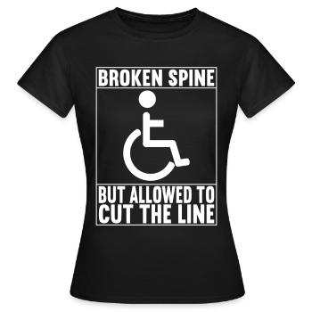 Personnes en fauteuil roulant Fauteuil roulant - T-shirt Femme - noir - Devant - AI Model Female 172 dark (172cm)