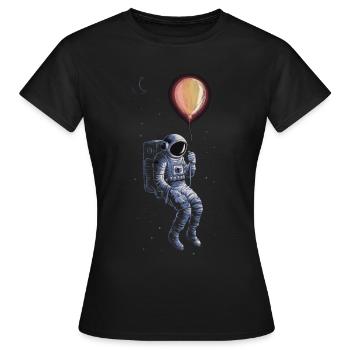 Astronaute Espace Spaceman Ballon - T-shirt Femme - noir - Devant - AI Model Female 172 dark (172cm)