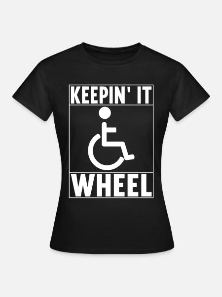 Rollstuhlfahrer Rollstuhl - Frauen T-Shirt - Schwarz