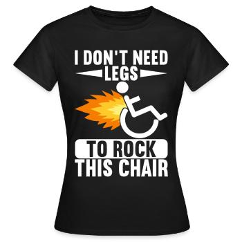 Personnes en fauteuil roulant Fauteuil roulant - T-shirt Femme - noir - Devant - AI Model Female 172 dark (172cm)