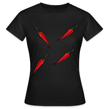 Paprika Piment Pepperoni Épices - T-shirt Femme - noir - Devant - AI Model Female 172 dark (172cm)
