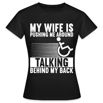 Personnes en fauteuil roulant Fauteuil roulant - T-shirt Femme - noir - Devant - AI Model Female 172 dark (172cm)