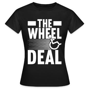 Personnes en fauteuil roulant Fauteuil roulant - T-shirt Femme - noir - Devant - AI Model Female 172 dark (172cm)