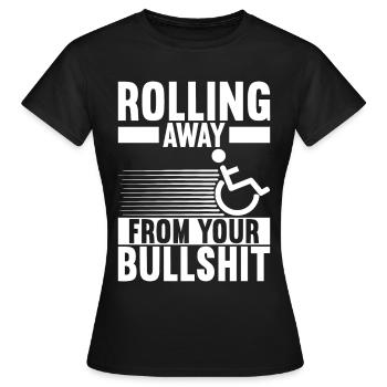 Personnes en fauteuil roulant Fauteuil roulant - T-shirt Femme - noir - Devant - AI Model Female 172 dark (172cm)