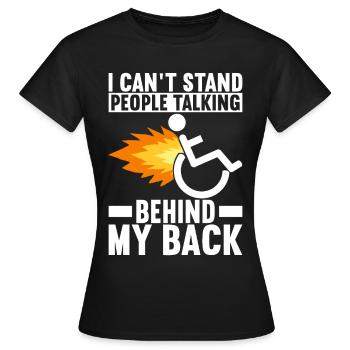 Personnes en fauteuil roulant Fauteuil roulant - T-shirt Femme - noir - Devant - AI Model Female 172 dark (172cm)