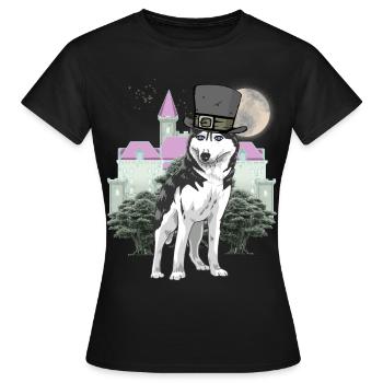 Loup Fantasy Loups Conte de fées Personnage Conte de fées Château - T-shirt Femme - noir - Devant - AI Model Female 172 dark (172cm)