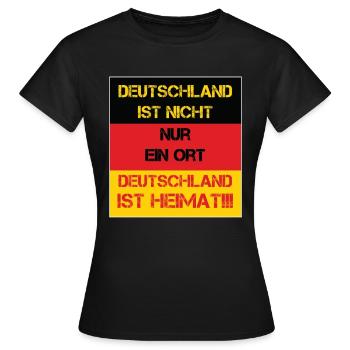 L’Allemagne, c’est la maison - T-shirt Femme - noir - Devant - AI Model Female 172 dark (172cm)