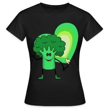 Brokkoli Drogen Kiffen Kiffer Rausch Extase - Frauen T-Shirt - Schwarz - Vorne - AI Model Female 172 dark (172cm)