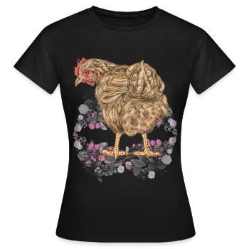Frühling Ostern Huhn Federvieh Natur Geflügel - Frauen T-Shirt - Schwarz - Vorne - AI Model Female 172 dark (172cm)