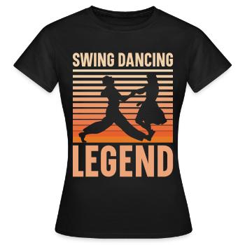 Lindy Hop Tänzer Swing Tanzpaar Swing Dance - Frauen T-Shirt - Schwarz - Vorne - AI Model Female 172 dark (172cm)