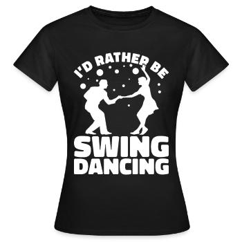 Lindy Hop Tänzer Swing Tanzpaar Swing Dance - Frauen T-Shirt - Schwarz - Vorne - AI Model Female 172 dark (172cm)