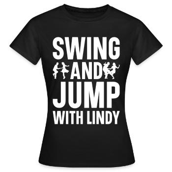Lindy Hop Tänzer Swing Tanzpaar Swing Dance - Frauen T-Shirt - Schwarz - Vorne - AI Model Female 172 dark (172cm)