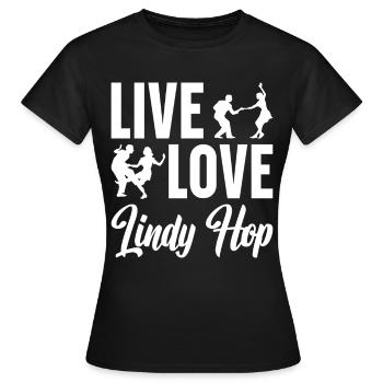 Lindy Hop Tänzer Swing Tanzpaar Swing Dance - Frauen T-Shirt - Schwarz - Vorne - AI Model Female 172 dark (172cm)