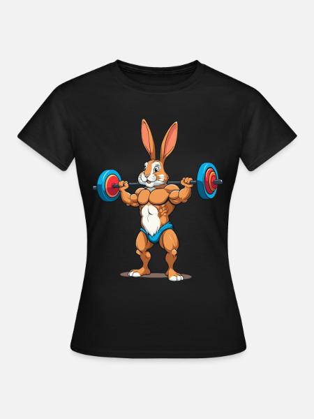 Osterhase Body Building Tier Lustiger Workout - Frauen T-Shirt - Schwarz