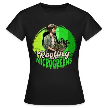 Micro-pousses Micro-pousses Enracinement pour mes micro-pousses - T-shirt Femme - noir - Devant - AI Model Female 172 dark (172cm)